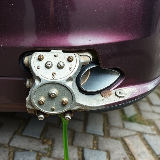 damaged car bumper