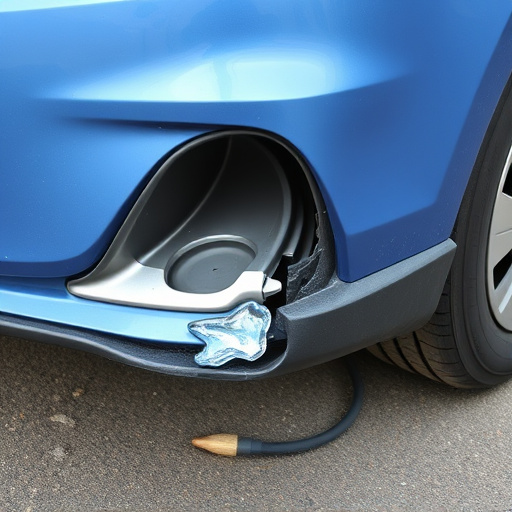 damaged car bumper