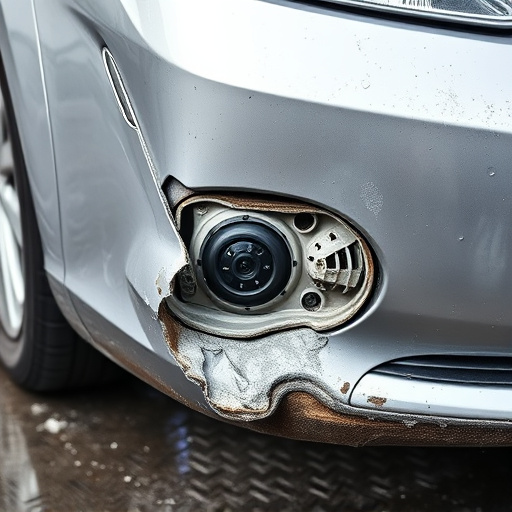 damaged car bumper