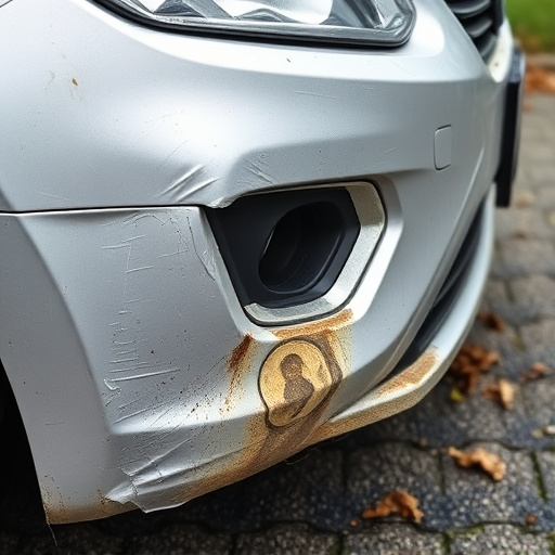 damaged car bumper