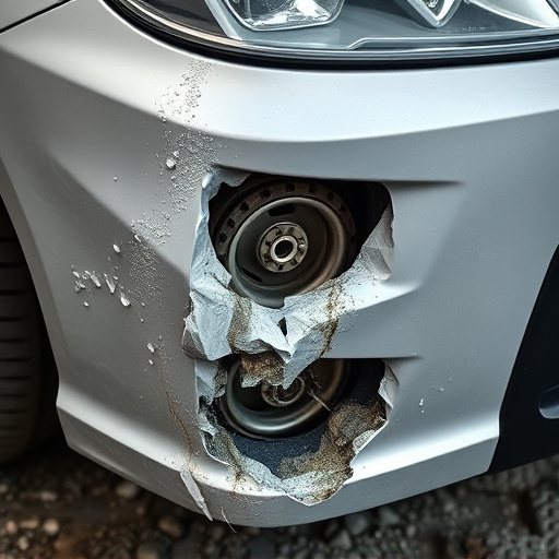 damaged car bumper