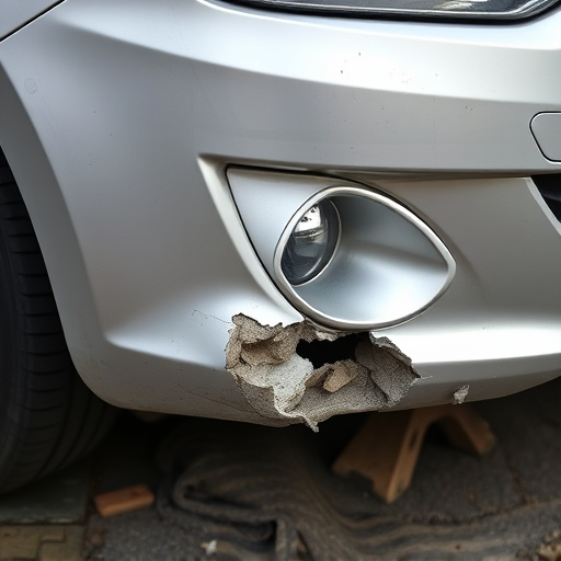damaged car bumper