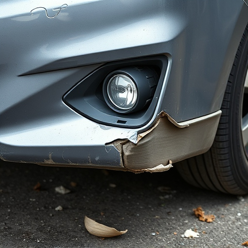 damaged car bumper
