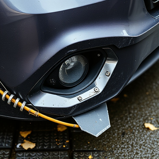 damaged car bumper
