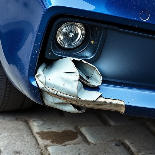 damaged car bumper