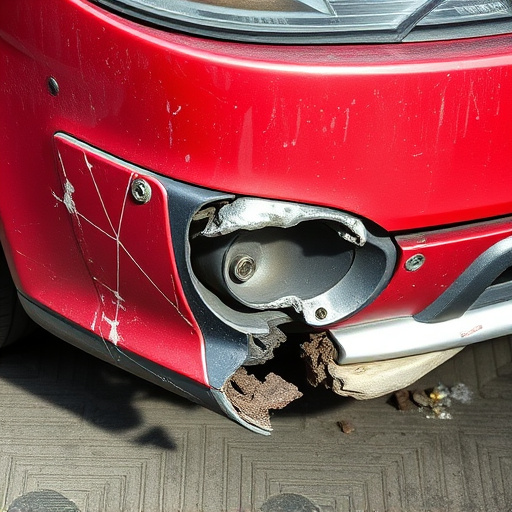 damaged car bumper
