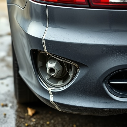 damaged car bumper