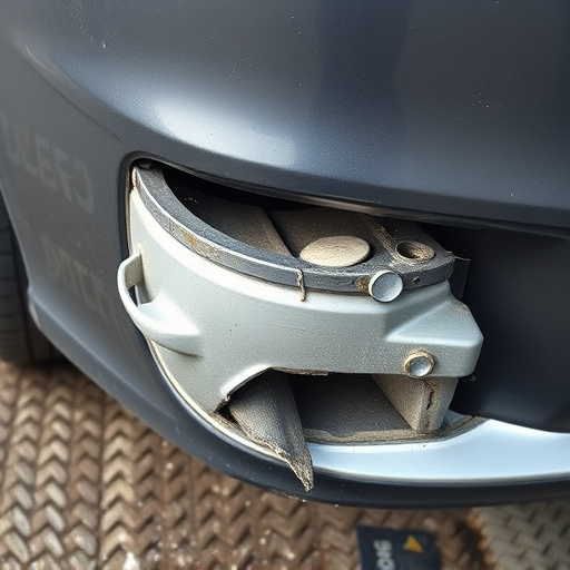 damaged car bumper