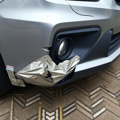 damaged car bumper