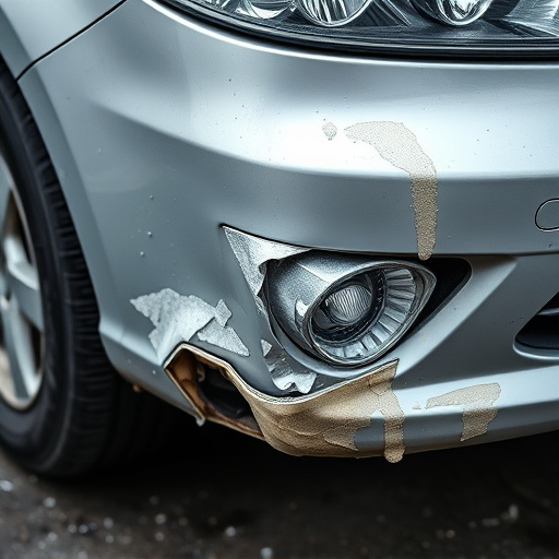damaged car bumper