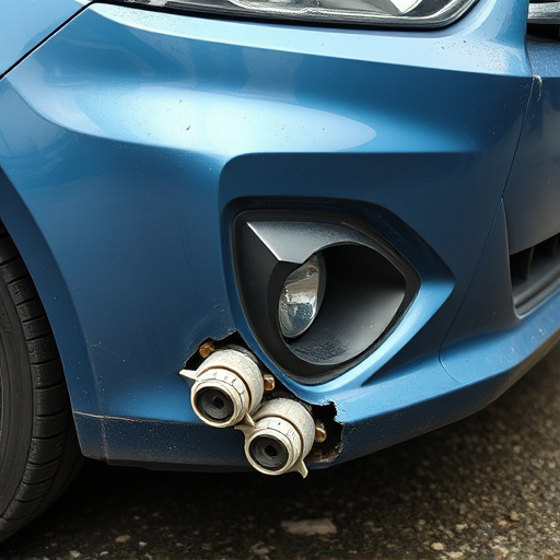 damaged car bumper