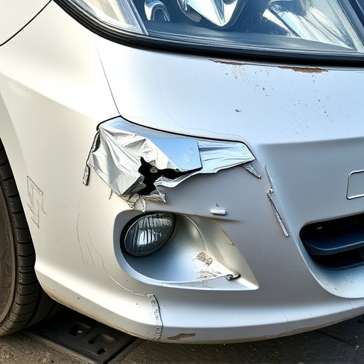 damaged car bumper