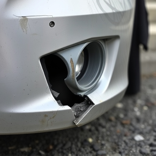 damaged car bumper