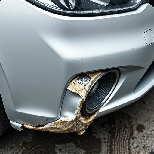 damaged car bumper