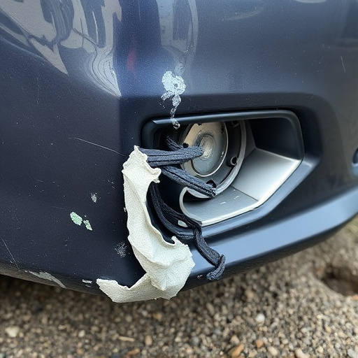 damaged car bumper
