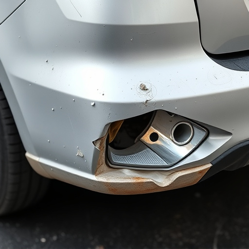 damaged car bumper