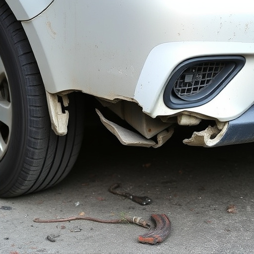 damaged car bumper