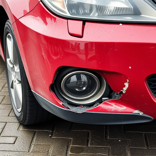 damaged car bumper