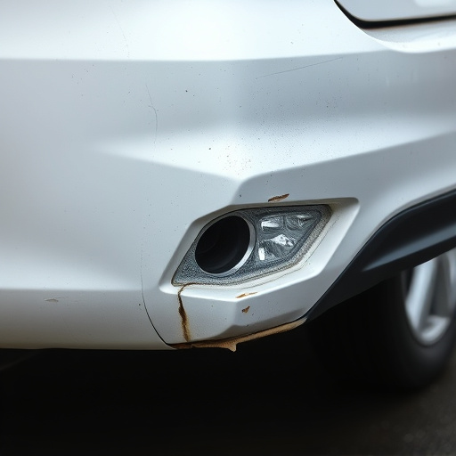 damaged car bumper