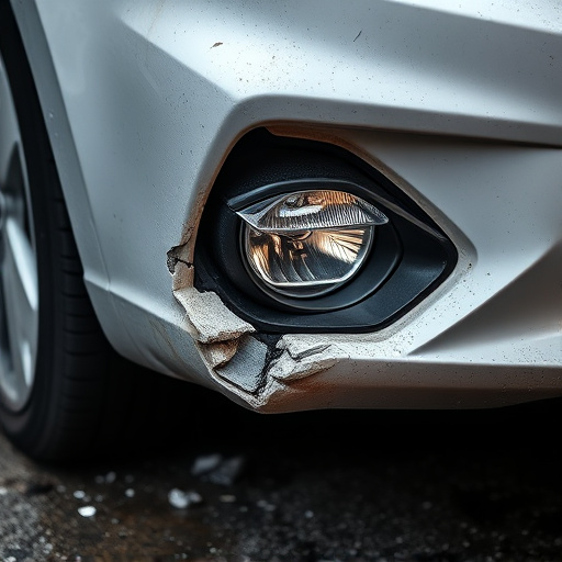 damaged car bumper