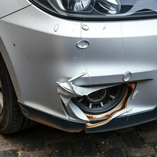 damaged car bumper