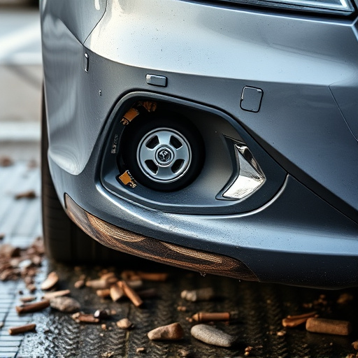 damaged car bumper