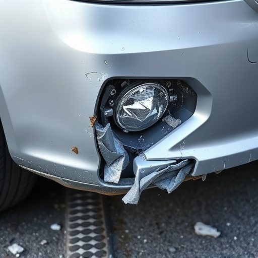 damaged car bumper