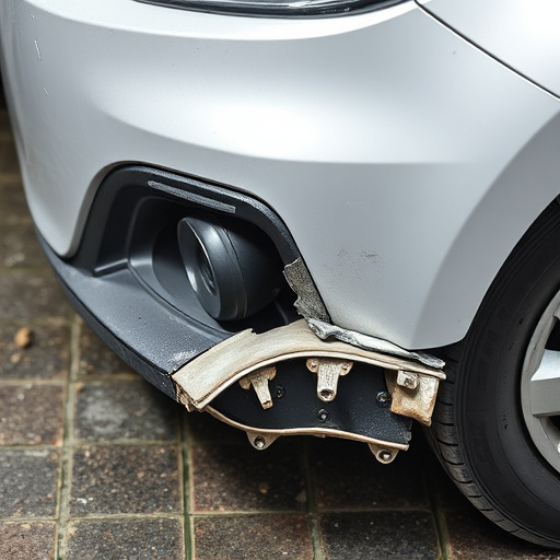 damaged car bumper