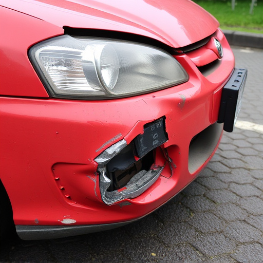 damaged car bumper