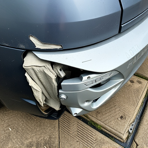 damaged car bumper