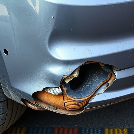 damaged car bumper