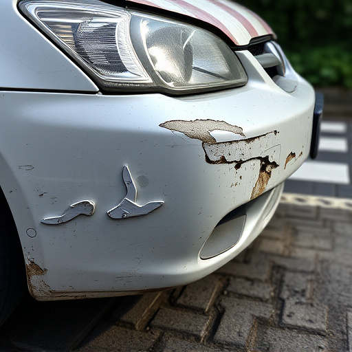 damaged car bumper