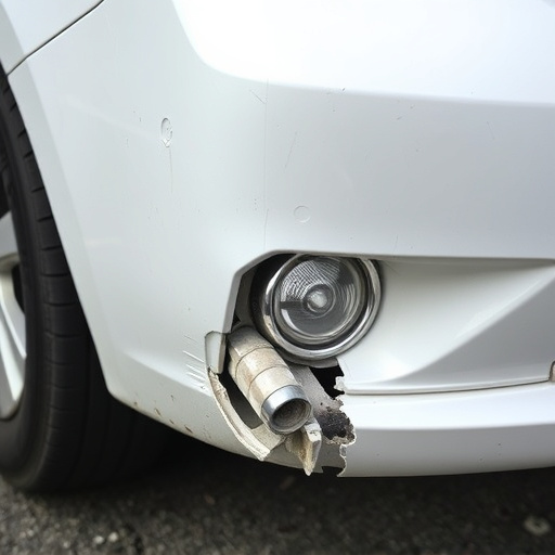 damaged car bumper