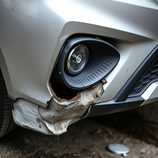 damaged car bumper