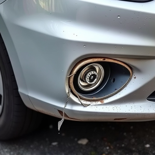 damaged car bumper