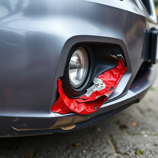 damaged car bumper