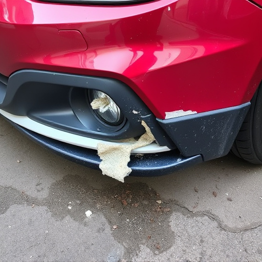 damaged car bumper