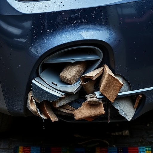 damaged car bumper