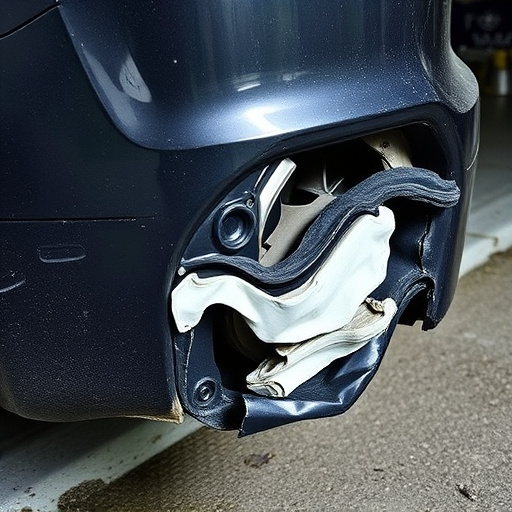 damaged car bumper