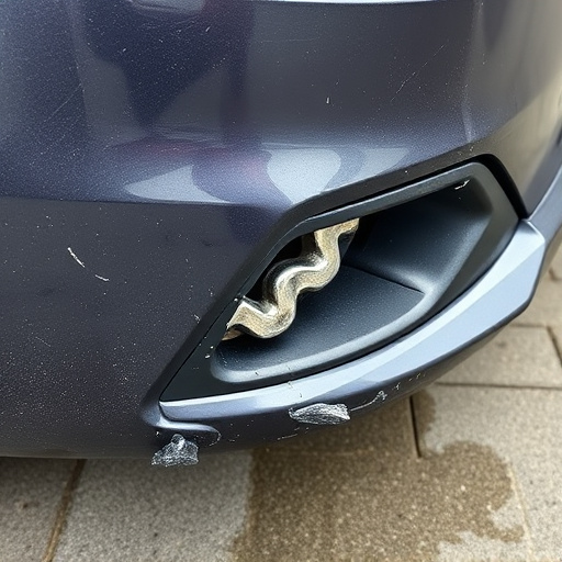 damaged car bumper