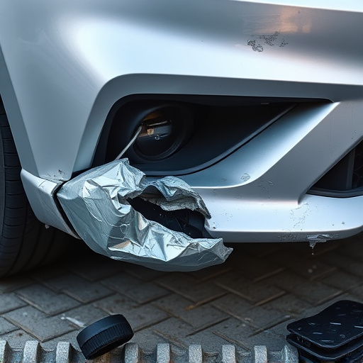 damaged car bumper