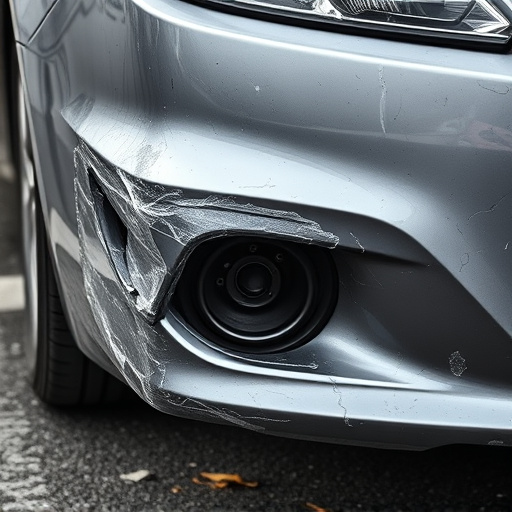 damaged car bumper