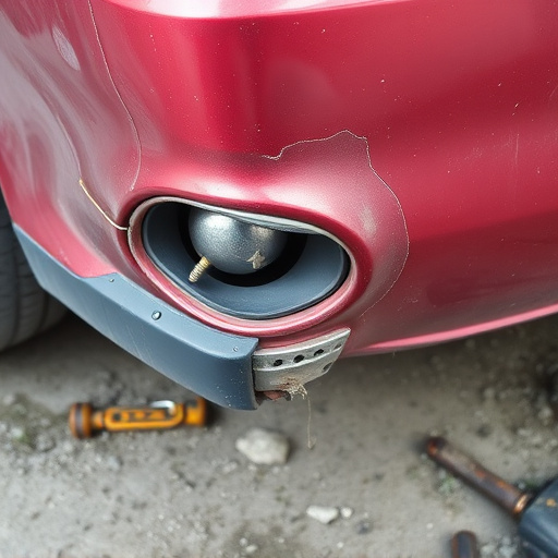 damaged car bumper