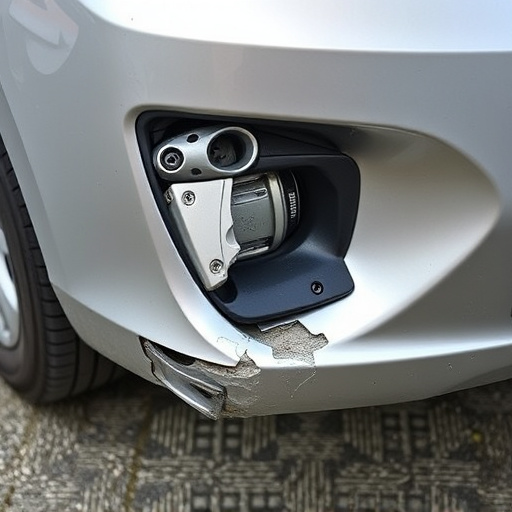 damaged car bumper