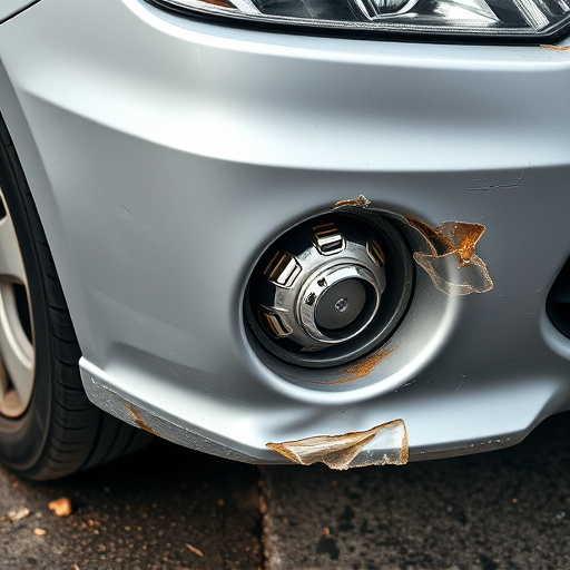 damaged car bumper