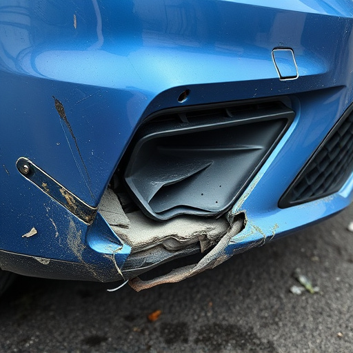 damaged car bumper