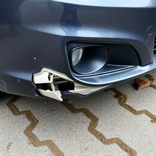 damaged car bumper