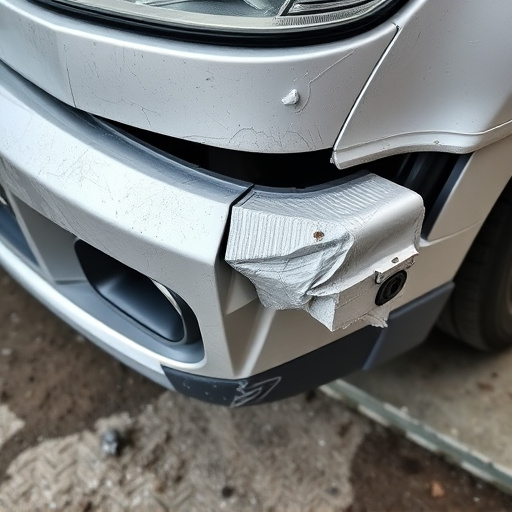 damaged car bumper