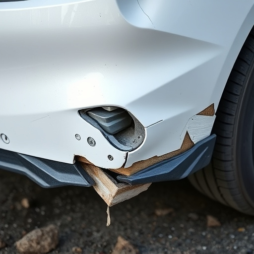 damaged car bumper