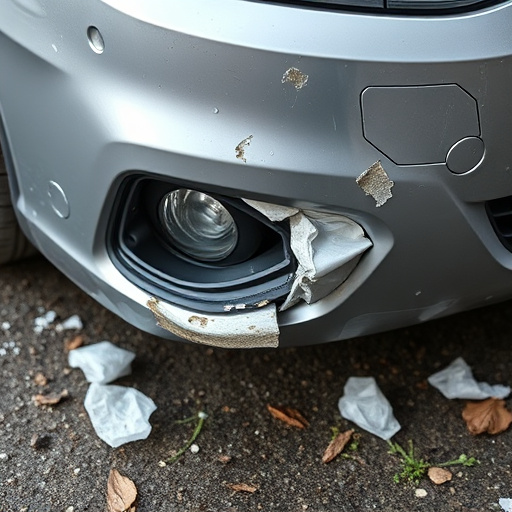 damaged car bumper
